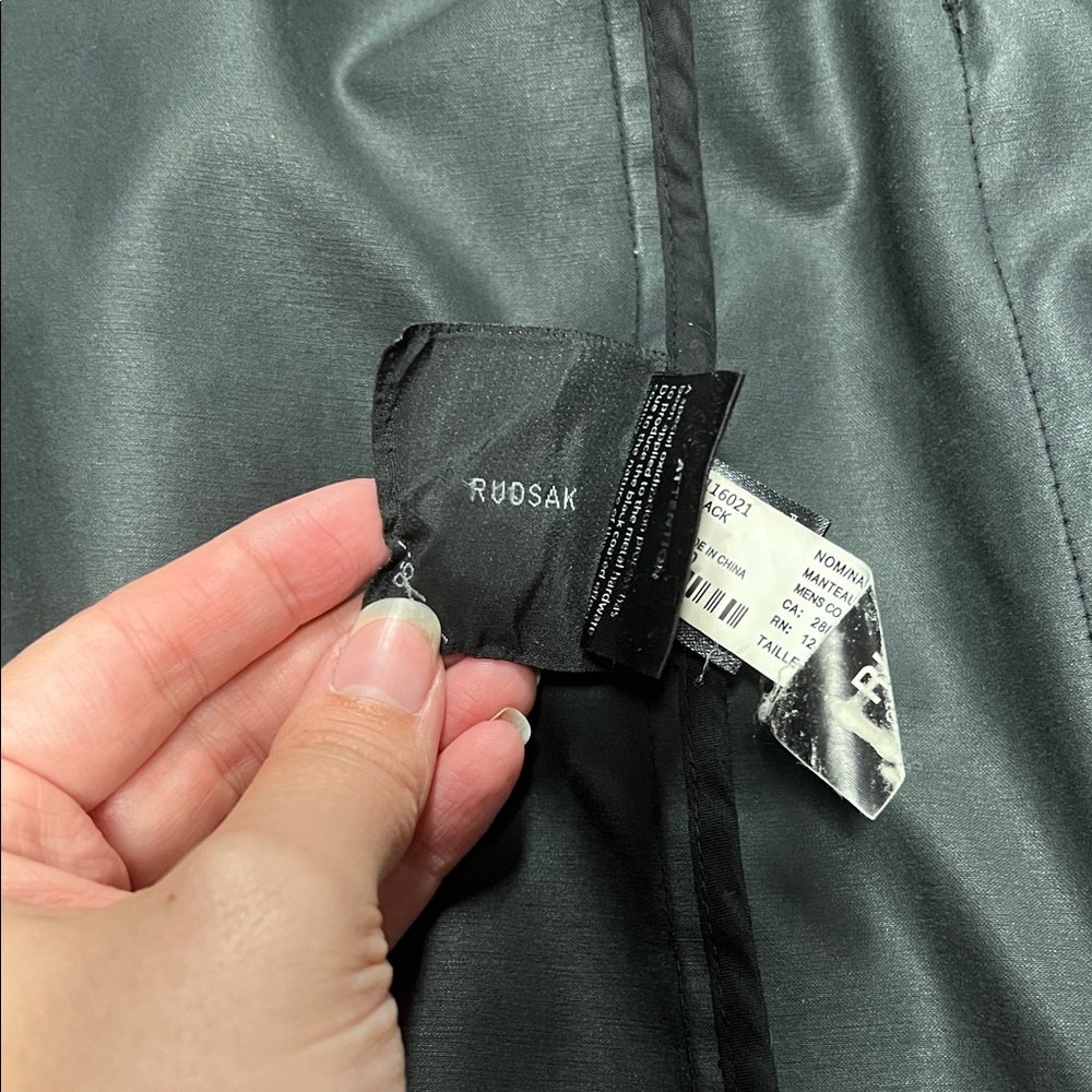 RUDSAK Black Military Jacket with Leather Details - Picture 8 of 10